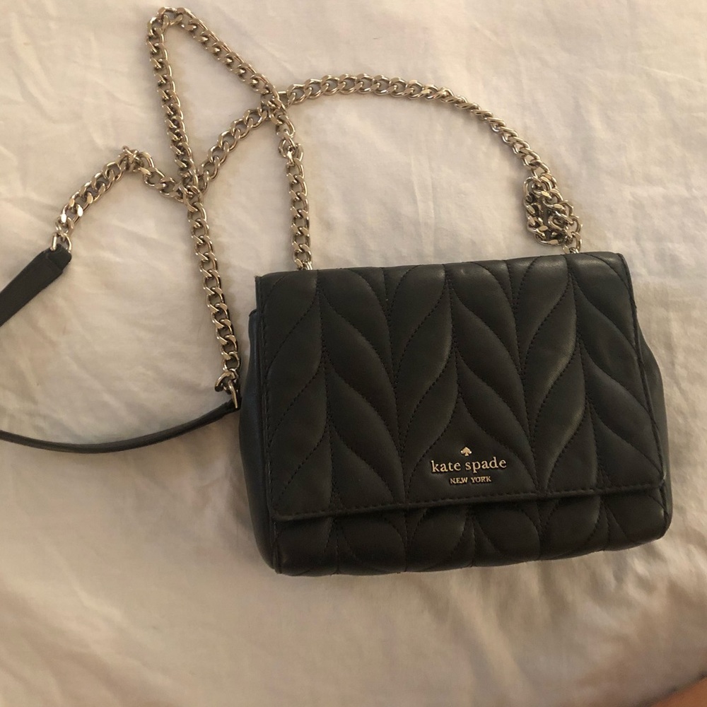 KATE SPADE black quilted chain crossbody